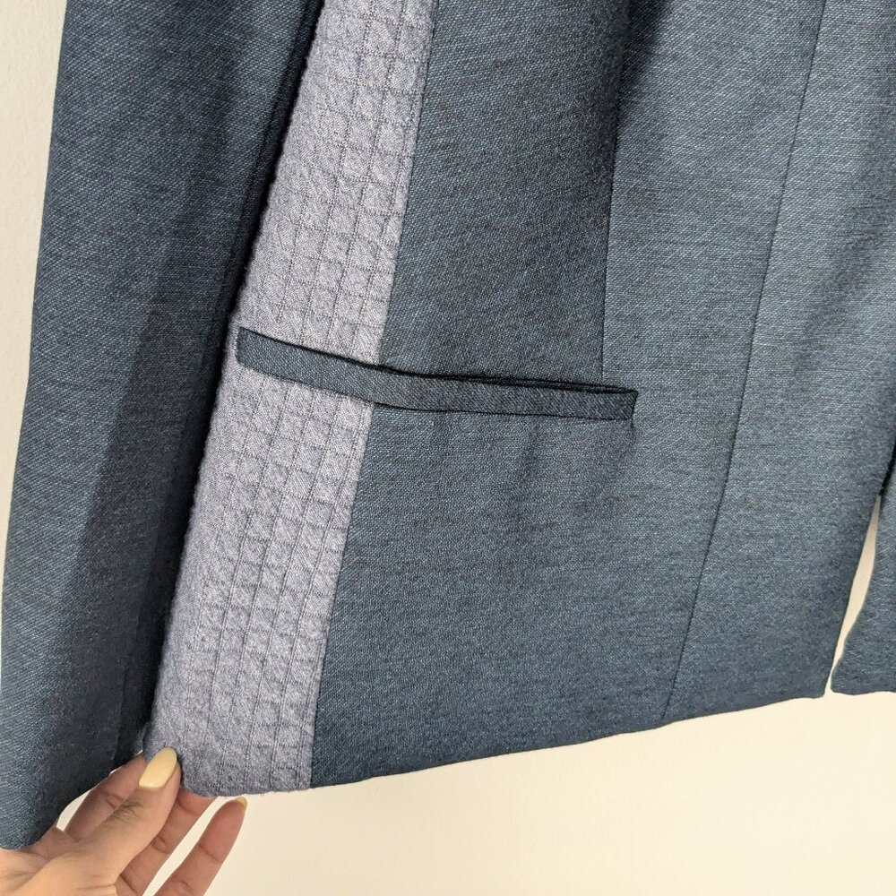 Lane Bryant Blue Chambray Quilted Panel Blazer - Picture 6 of 8